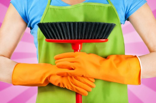 Curtain cleaning in a bright living room