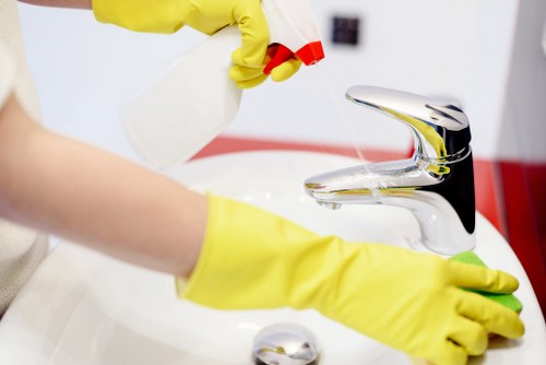 Deep upholstery cleaning in a modern home interior