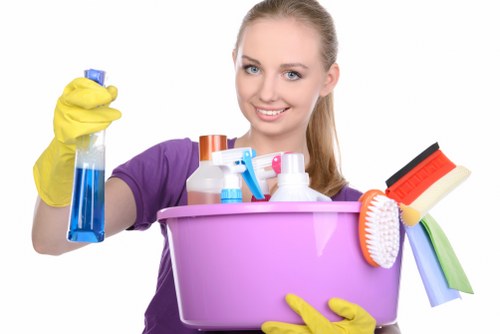 Vacuuming an area rug for routine maintenance
